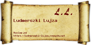 Ludmerszki Lujza névjegykártya